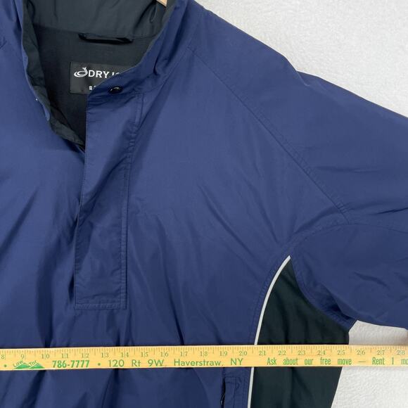 FOOTJOY Jacket Mens L DryJoys Golf Rain Windbreaker 1/4 Zip Short Sleeve Blue - Picture 13 of 15
